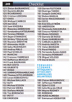 Checklist 3 2007/08 Panini Champions League #249